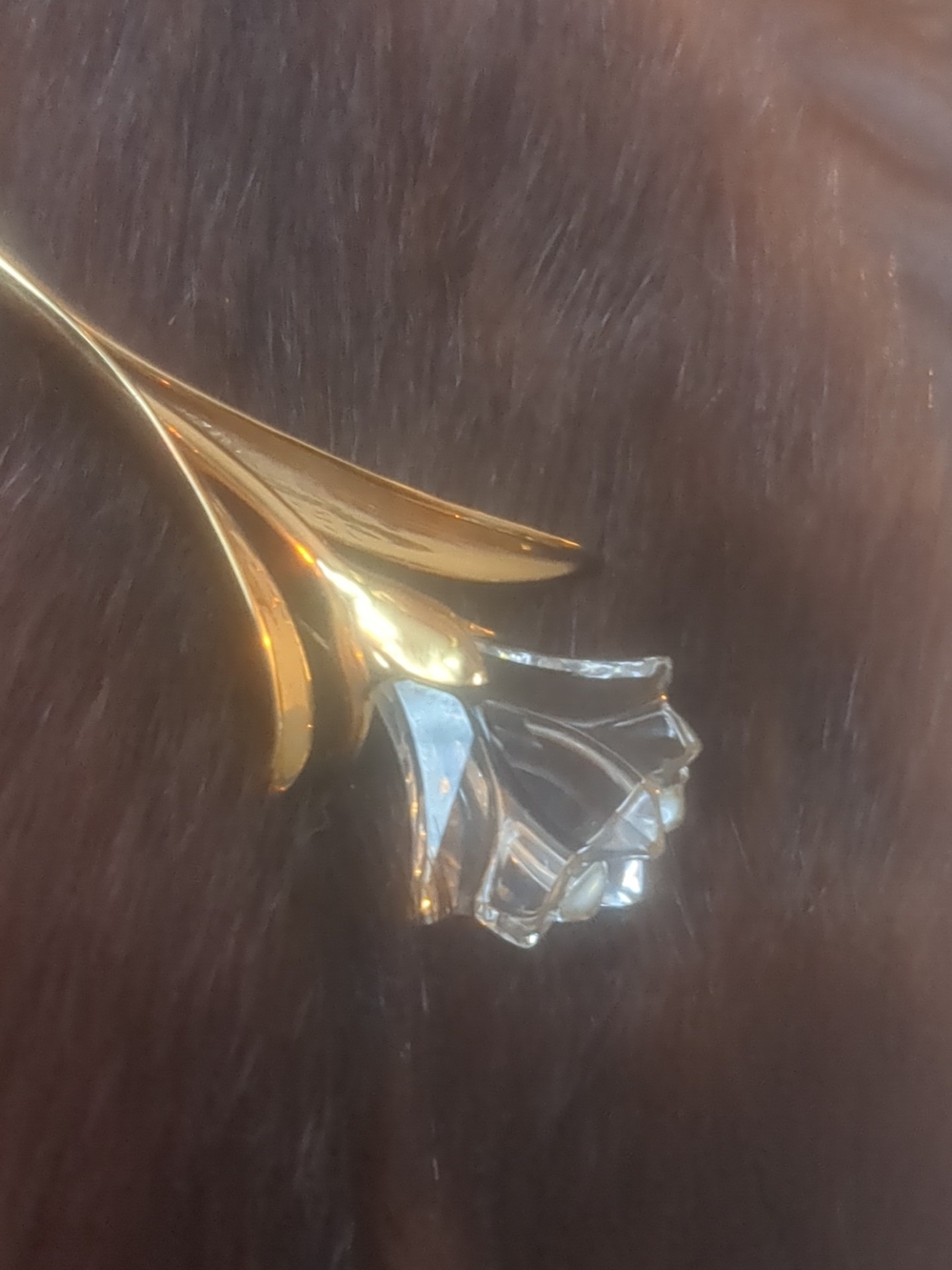 Swarovski  Gold Plated and Crystal Floral Brooch